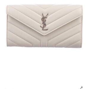 Yves Saint Laurent Cream Quilted Leather Wallet